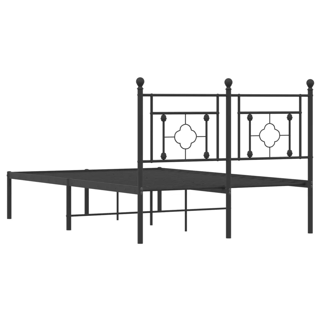 Giroletto con Testiera-Struttura Letto con testiera in Metallo Nero 120x190 cm 527651