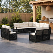 Set Divano da Giardino 11 pz Nero polyrattan 3435880