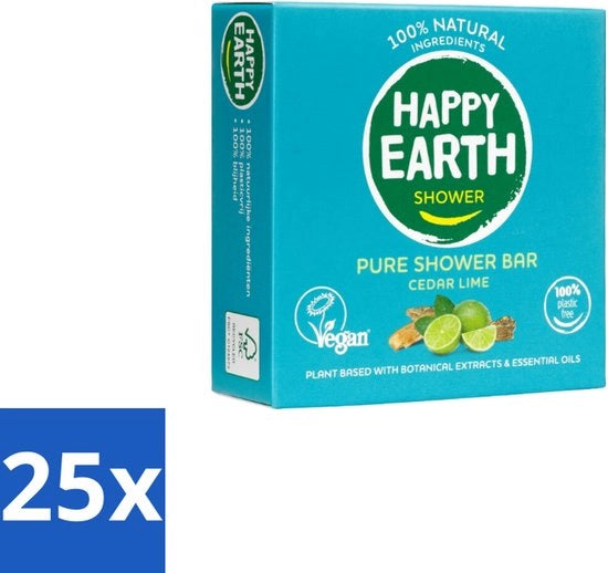 Barra per doccia a base di Cedro Lime 100% naturale - 90 g - Confezione in bulk - 25 pezzi