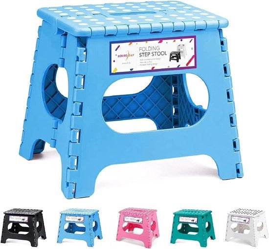 Sedia a sdraio pieghevole, scala a sbarre per bambini, sgabello (blu chiaro) 27 cm