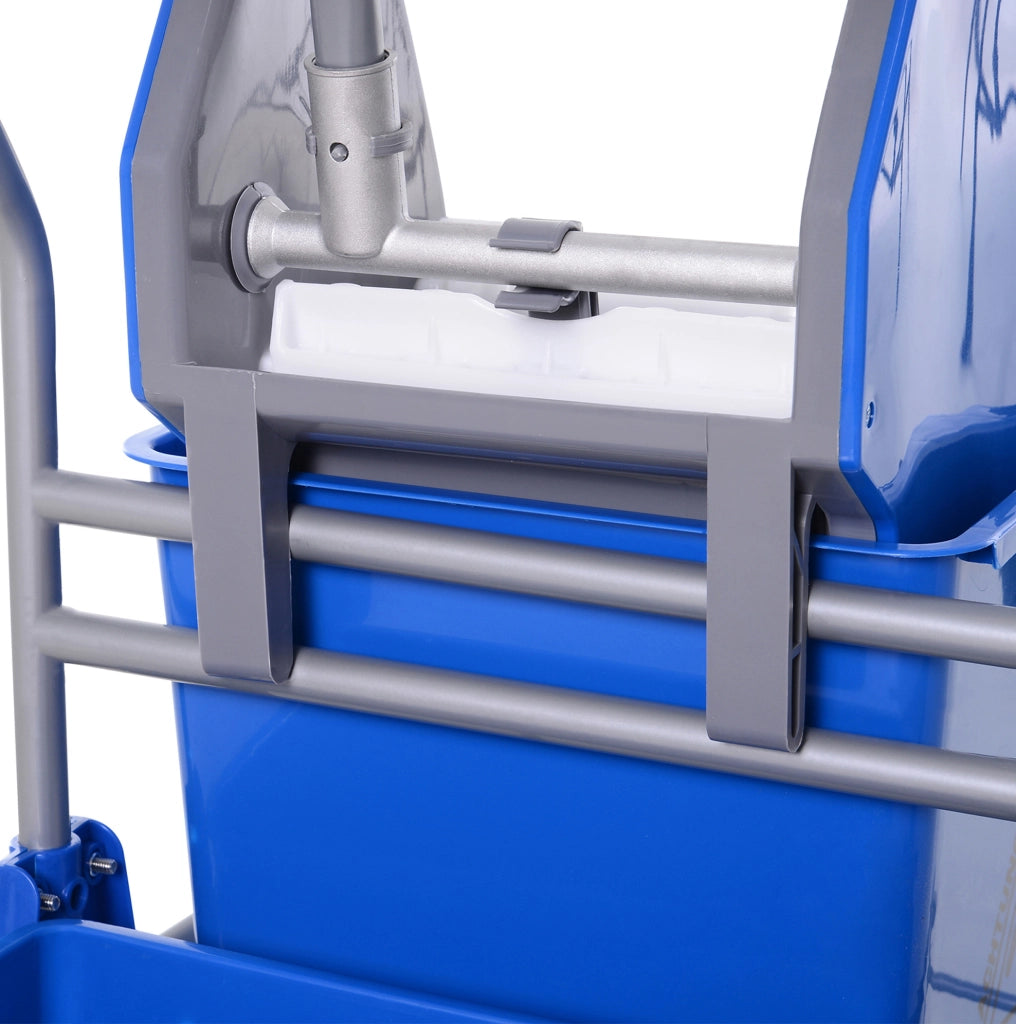 Carrello per pulizie blu con secchio da 25 L e strizzatore
