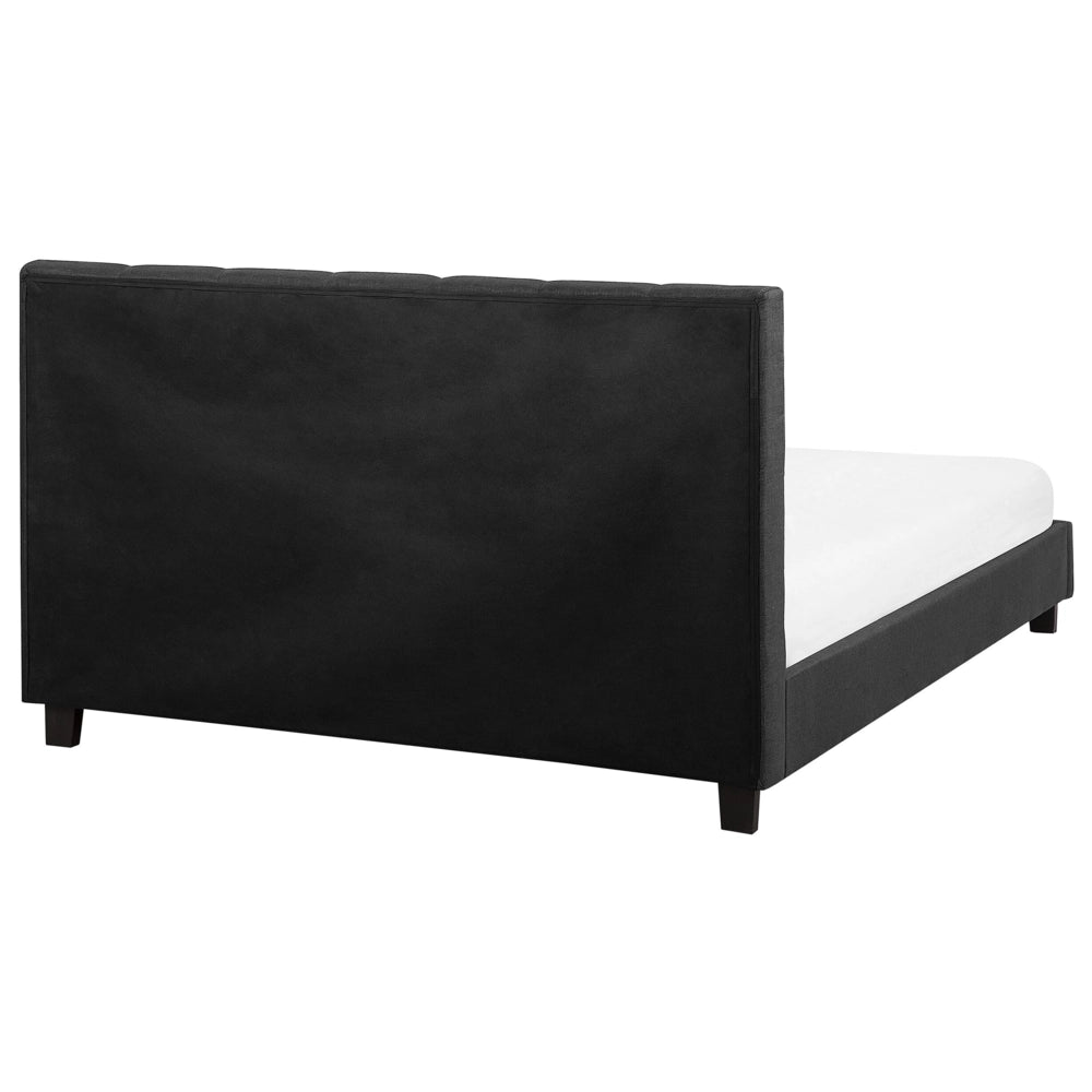 Letto ad acqua in poliestere grigio scuro 180 x 200 cm testiera imbottita camera da letto stile moderno