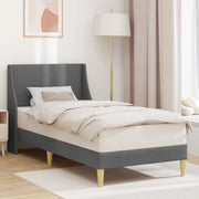 Struttura del letto Grigio scuro 100 x 200 cm Tessuto 42027328