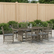 Set da pranzo per esterni 7 pz Grigio polyrattan 3448950