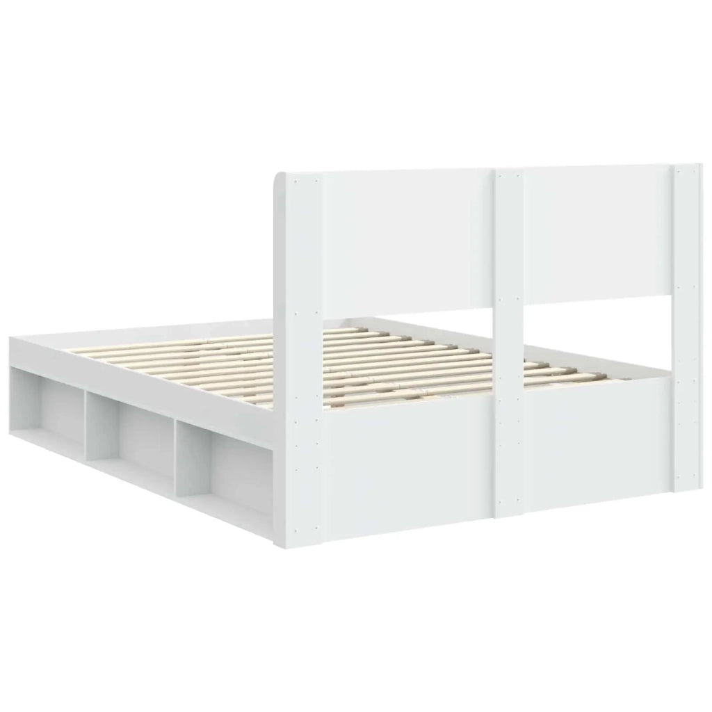 Struttura del letto con stoccaggio e testata Bianco 3414211