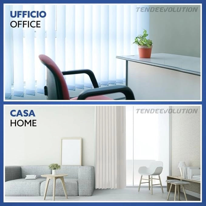 Tenda Verticale Shantung 127mm - Colore Bianco Sporco 51, Attacco Soffitto - Larghezza 3m x Altezza 2,50m - Apertura Destra - Per Casa E Ufficio