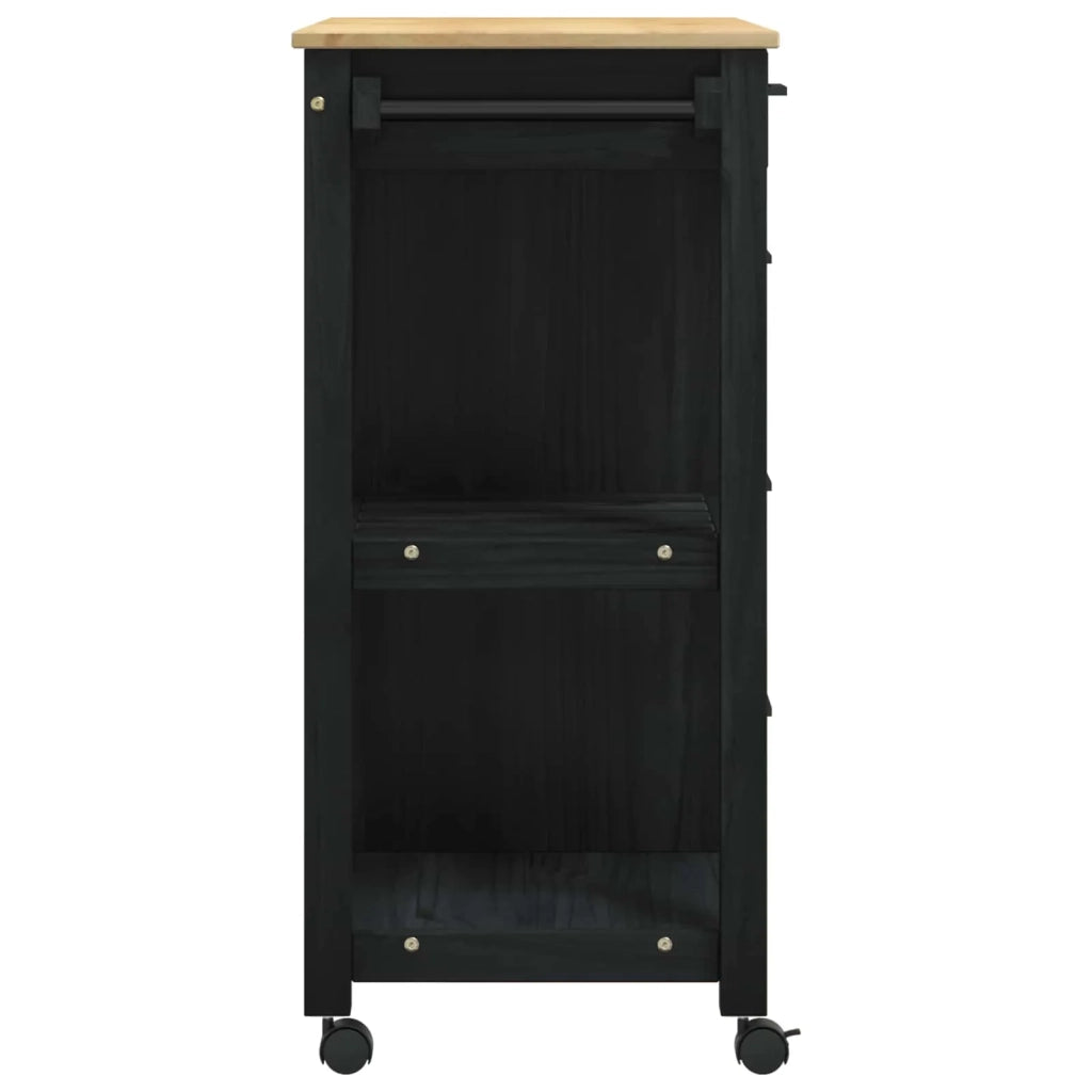 Carrello da Cucina-Scaffale per Cucina Tinta unita Nero 431259