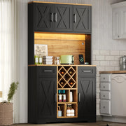 Mobile per Cucina con Scomparti e Portavino ¨C Minimal ¨C Legno Multistrato 180x105x40 cm
