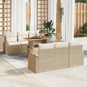 Set Divano da Giardino con cuscino 7 pcs beige e panna 3349532