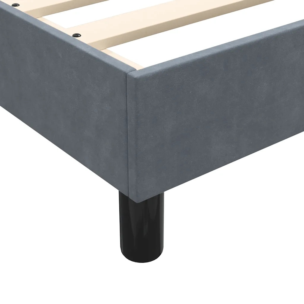 Giroletto a Molle con Materasso Grigio Scuro 80x210 cm Velluto 3318430