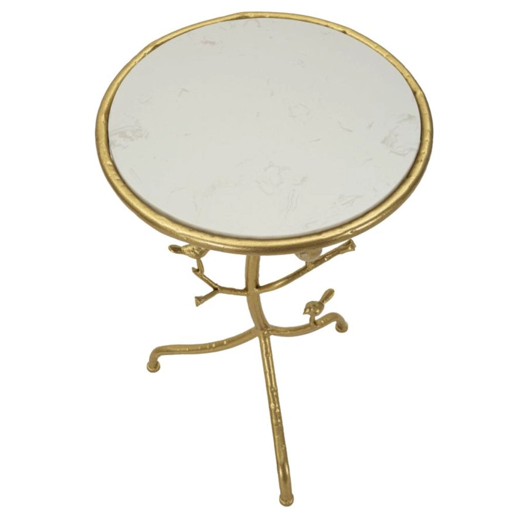 Tavolino VKH801, Oro, Metallo, 38x38x60 cm