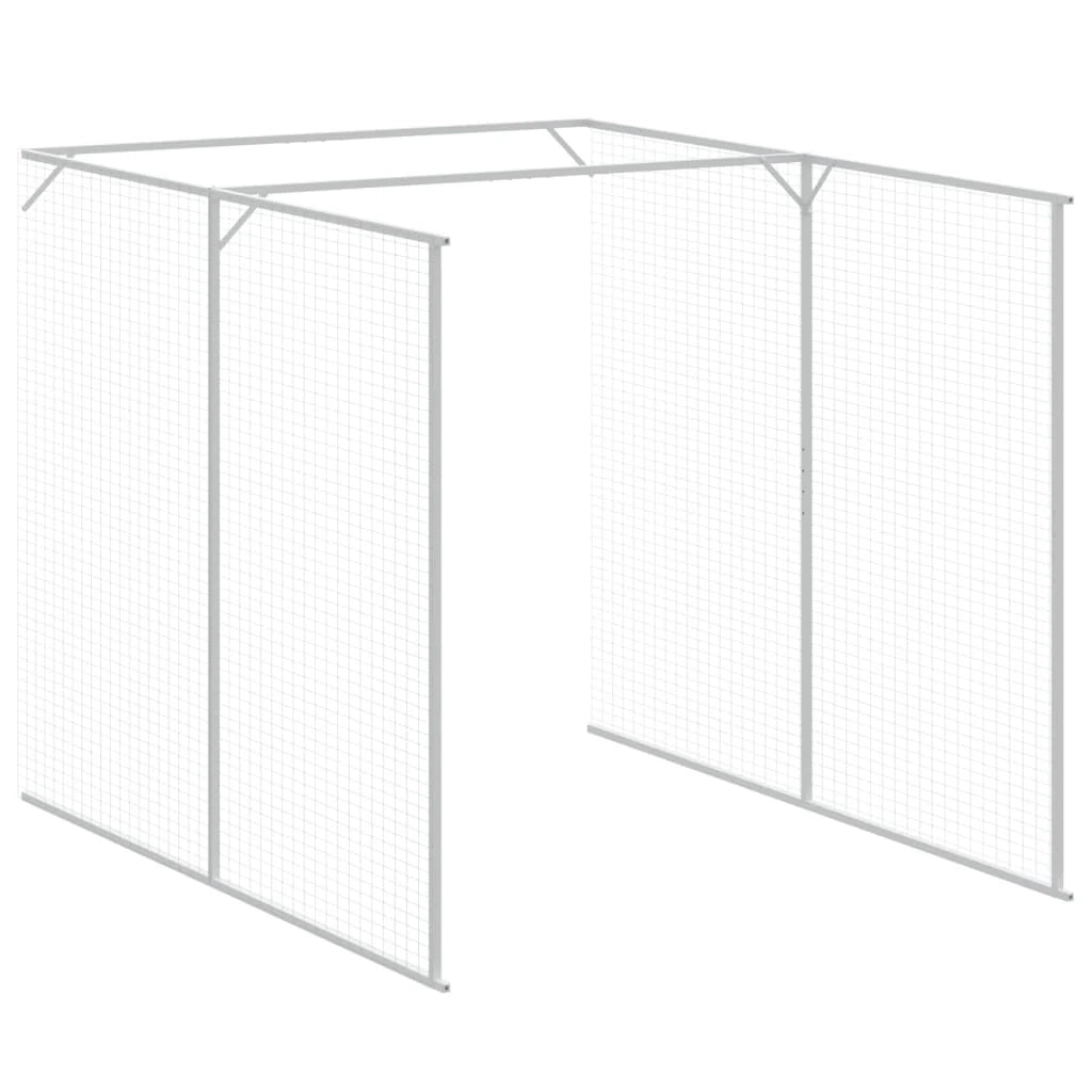 Cuccia per cani con recinto chiaro 165 x 659 x 181 cm grigio 02_0043499