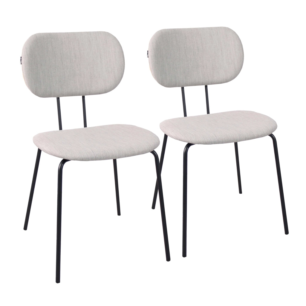Oviala - Set di 2 sedie di design in acciaio e legno grigio