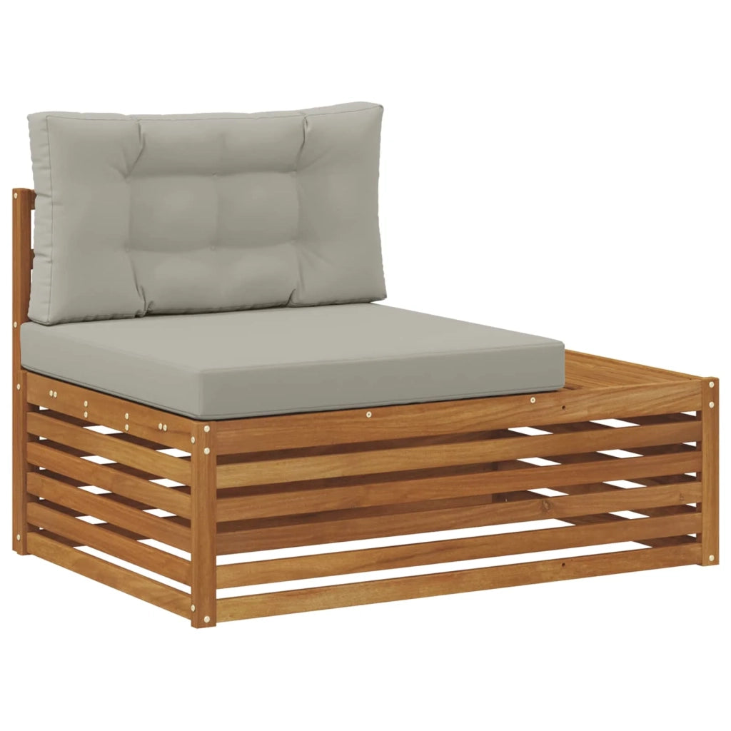 Set di divani da esterno 6 Pezzo Grigio Naturale e Chiaro 3374101