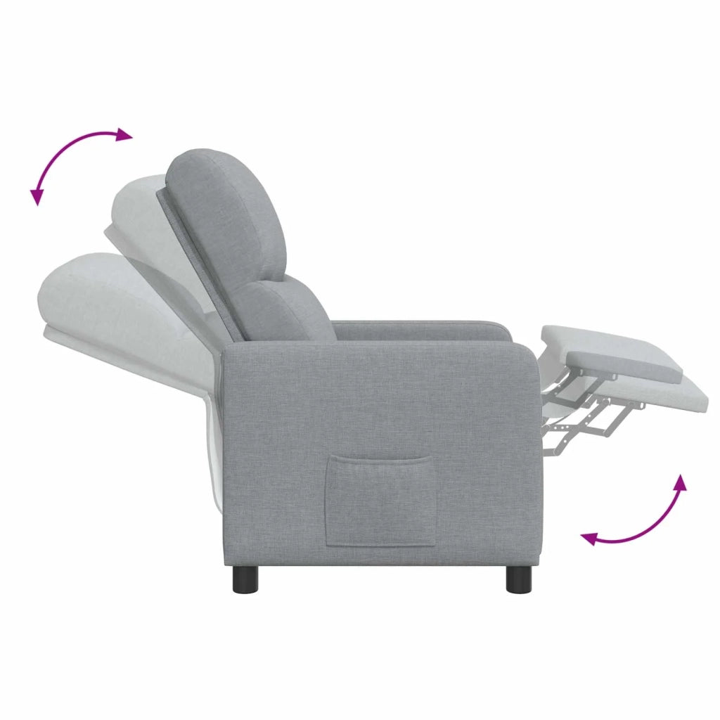 Poltrona Massaggiante Grigio Chiaro Tessuto 42034829