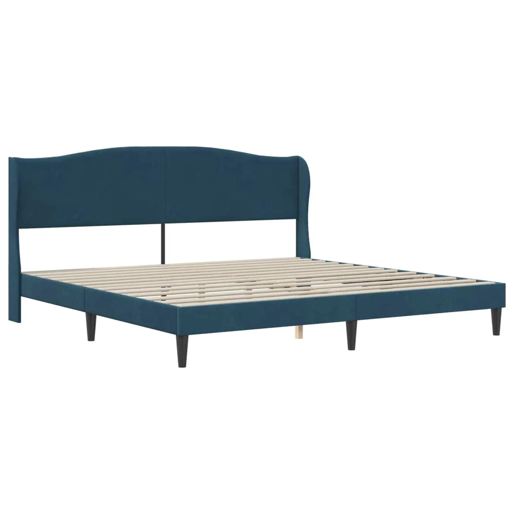 Struttura del letto con testiera Blu 200 x 200 cm Velluto 3415231
