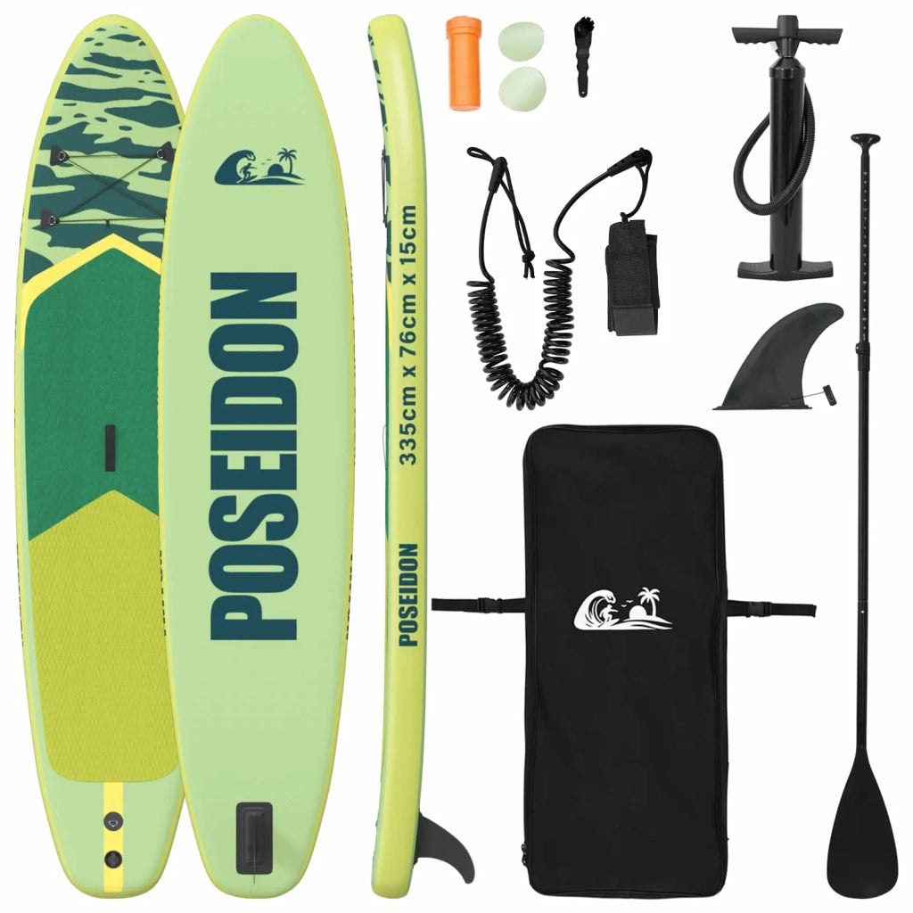 Tavola da Paddle Gonfiabile POSEIDON Verde 335 x 76 x 15 cm PVC 42039119
