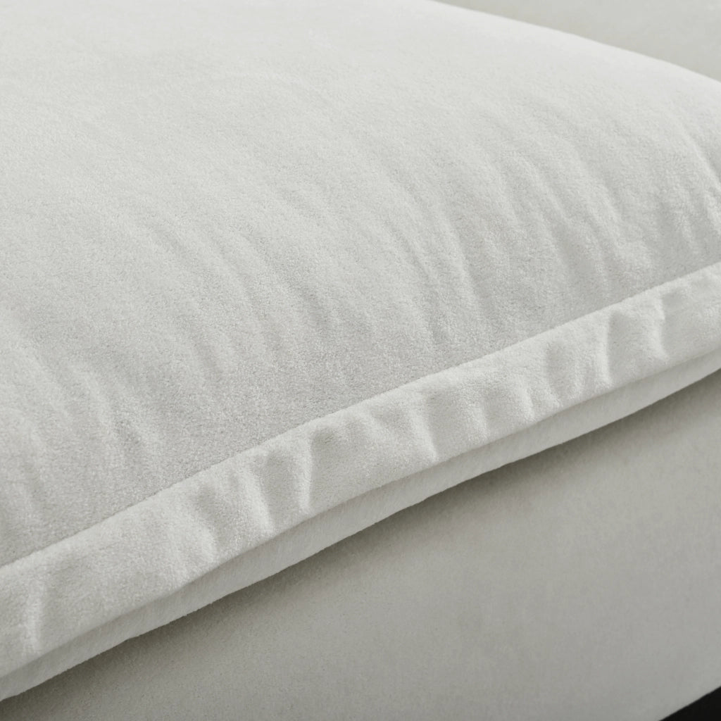 Divano Angolare Modulare con Ottomane e Contenitore ¨C MINIMAL ¨C Chenille Beige