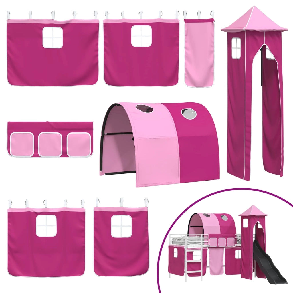 Struttura del letto loft per bambini Bianco e Rosa 90 x 200 cm 42020909