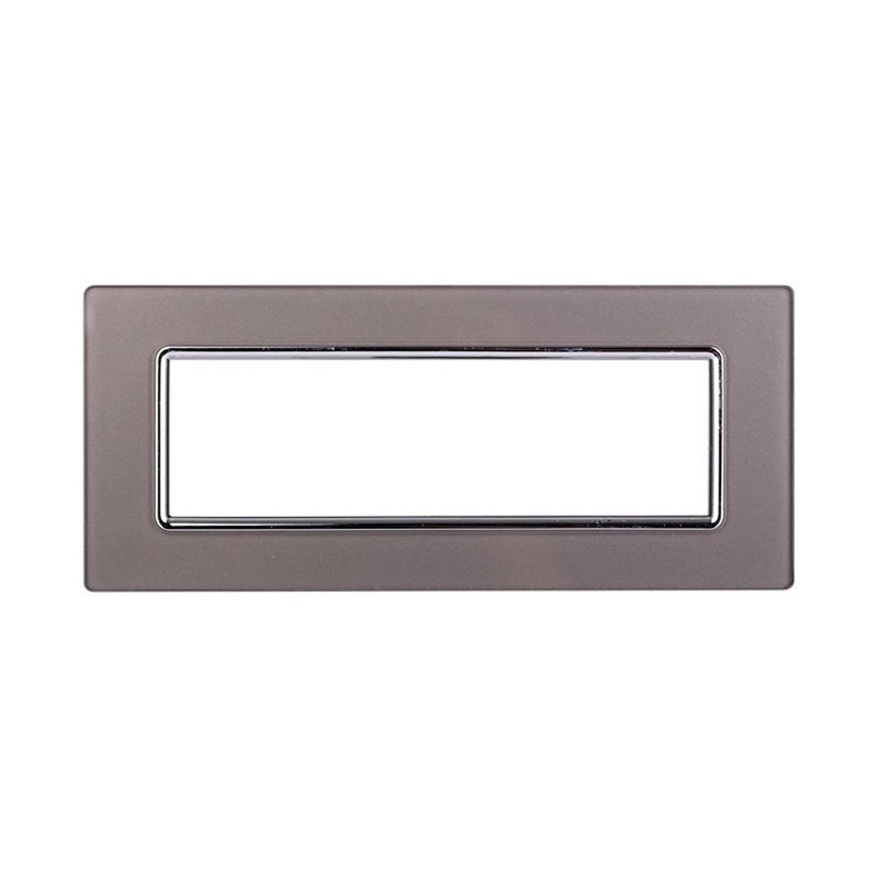 Placca In Vetro Serie Starlight 7P Colore Silver Compatibile Con Vimar Plana