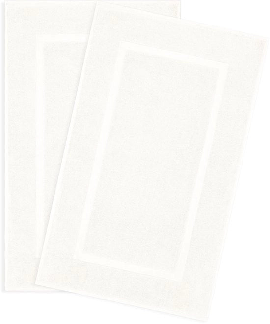 Set di tappeti da bagno in cotone 100%, 2 pezzi, asciugamano per bagno 51x86 cm, tappeti per bagno grandi, colore crema