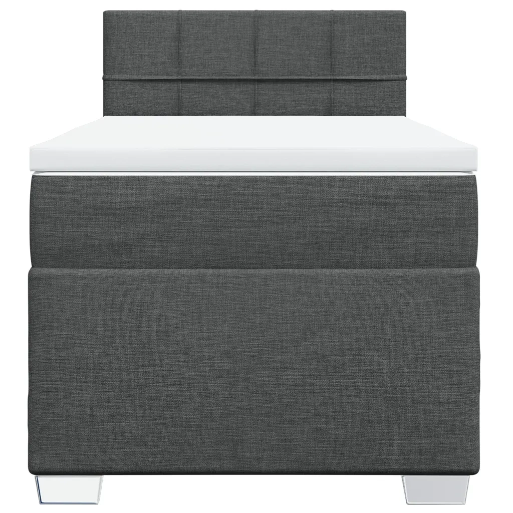 Giroletto a Molle con Materasso Grigio Scuro 90x200 cm Tessuto 3285772