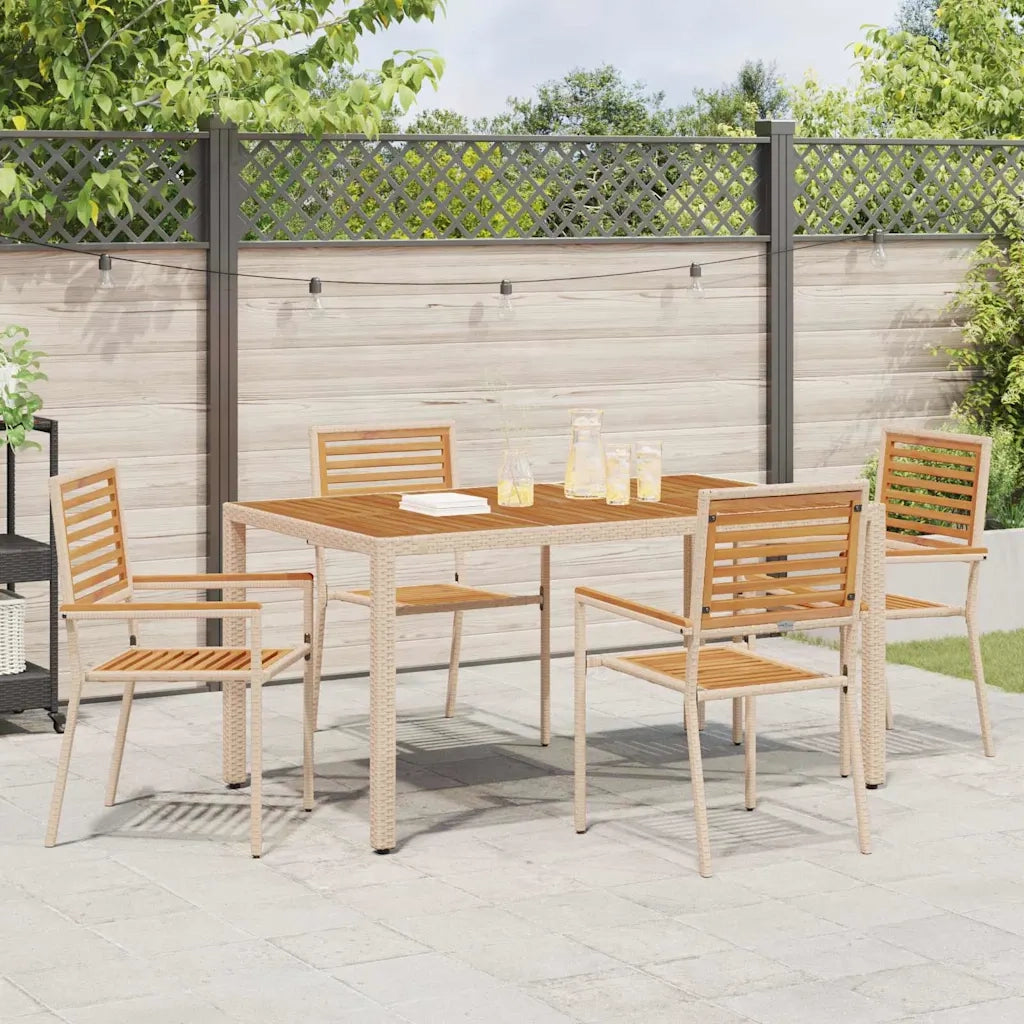 Sedie impilabili da giardino 4 pcs Marrone e Beige 3403060