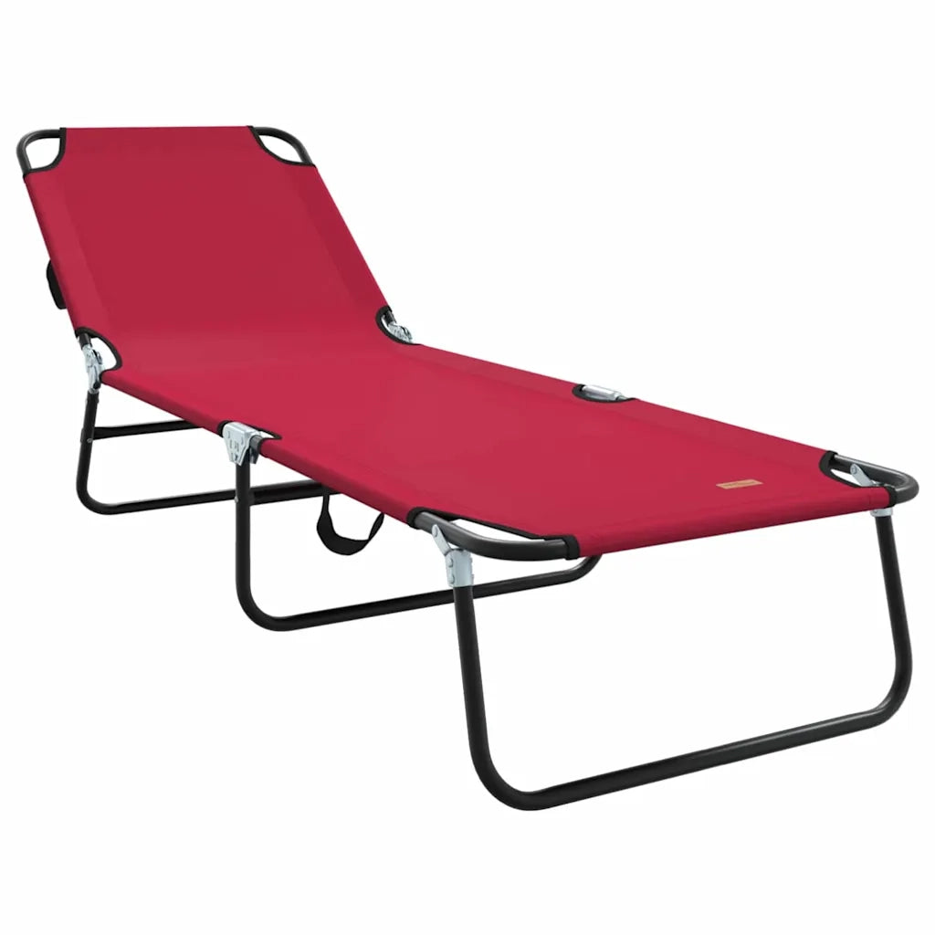 Lettino Prendisole | Sdraio da giardino | Lettino da sole pieghevole 2 pz Rosso 188 x 57 x 86,5 cm