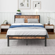 Giroletto Singolo in Metallo con Testiera Contenitore ¨C MINIMAL ¨C Marrone Vintage 120x200