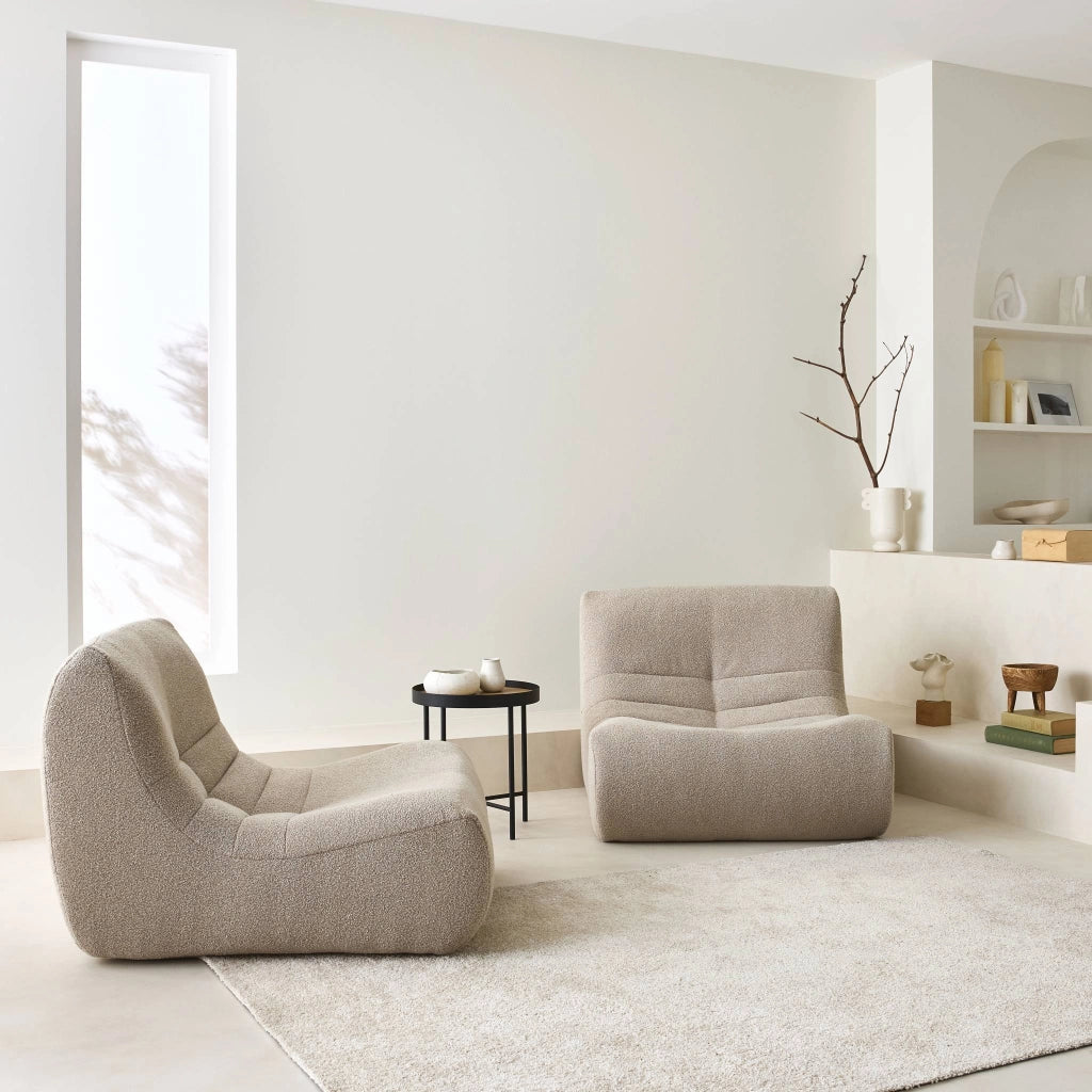 Divano modulare boucle, 2 posti, beige