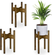 Set di supporti per piante da 3 - bamboo - per interni - marrone