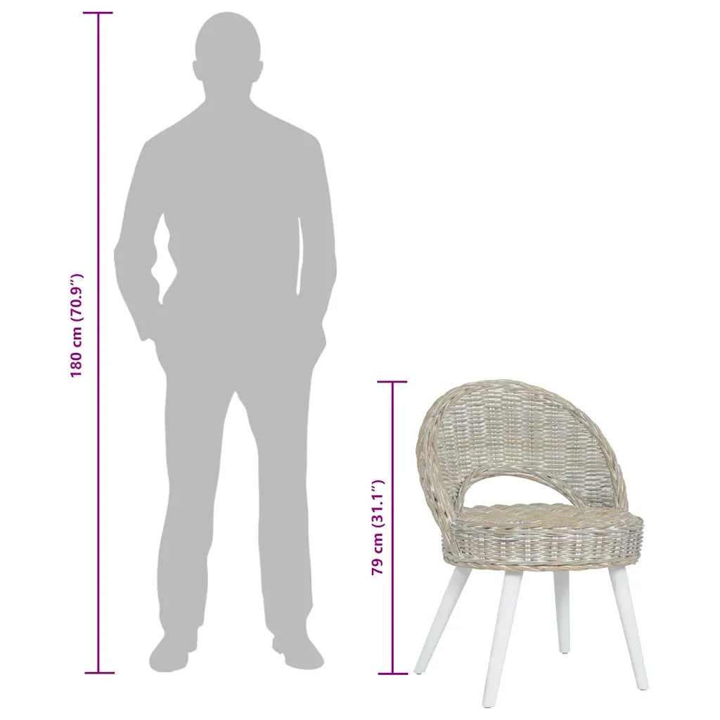 Poltrona | Sedia Relax in Rattan Kubu Bianco