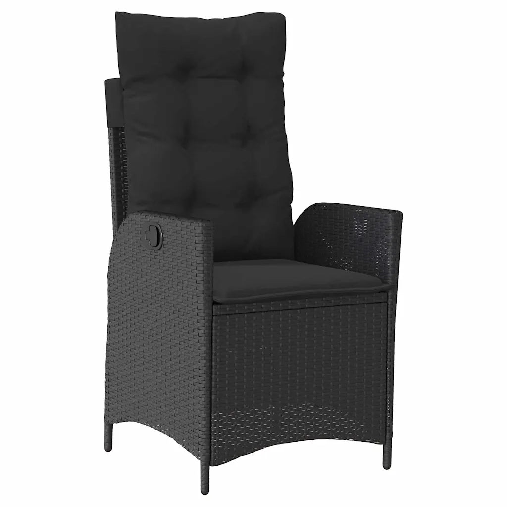 Set da Pranzo per Giardino con cuscino 9 pcs Nero polyrattan 3380490