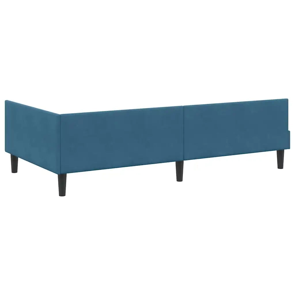 Letto singolo | Letto per adulti | Struttura Letto Angolare con Materasso Altro 2 pcs Blu Velluto