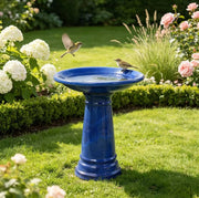 Bagnetto per uccelli in ceramica Ø 31;5 cm blu zaffiro resistente al gelo HOMVRA