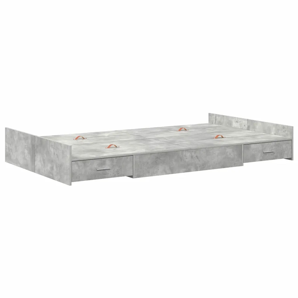Struttura letto con contenitore-Giroletto con contenitore Grigio cemento 120 x 200 cm