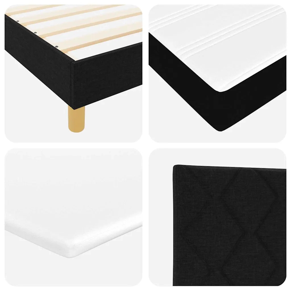 Letto a molle con materasso Nero 200 x 80 cm Tessuto 3341323
