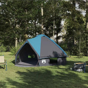 Tenda a struttura a piramide per 6 persone-Tenda da campeggio Blu e Grigio
