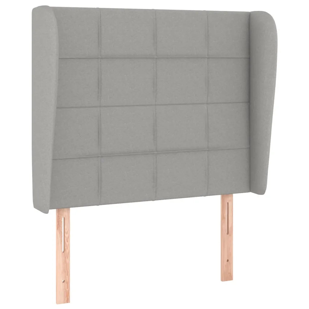 Testiera | Testata ad Orecchio Grigio Chiaro 93x23x118/128 cm in Tessuto