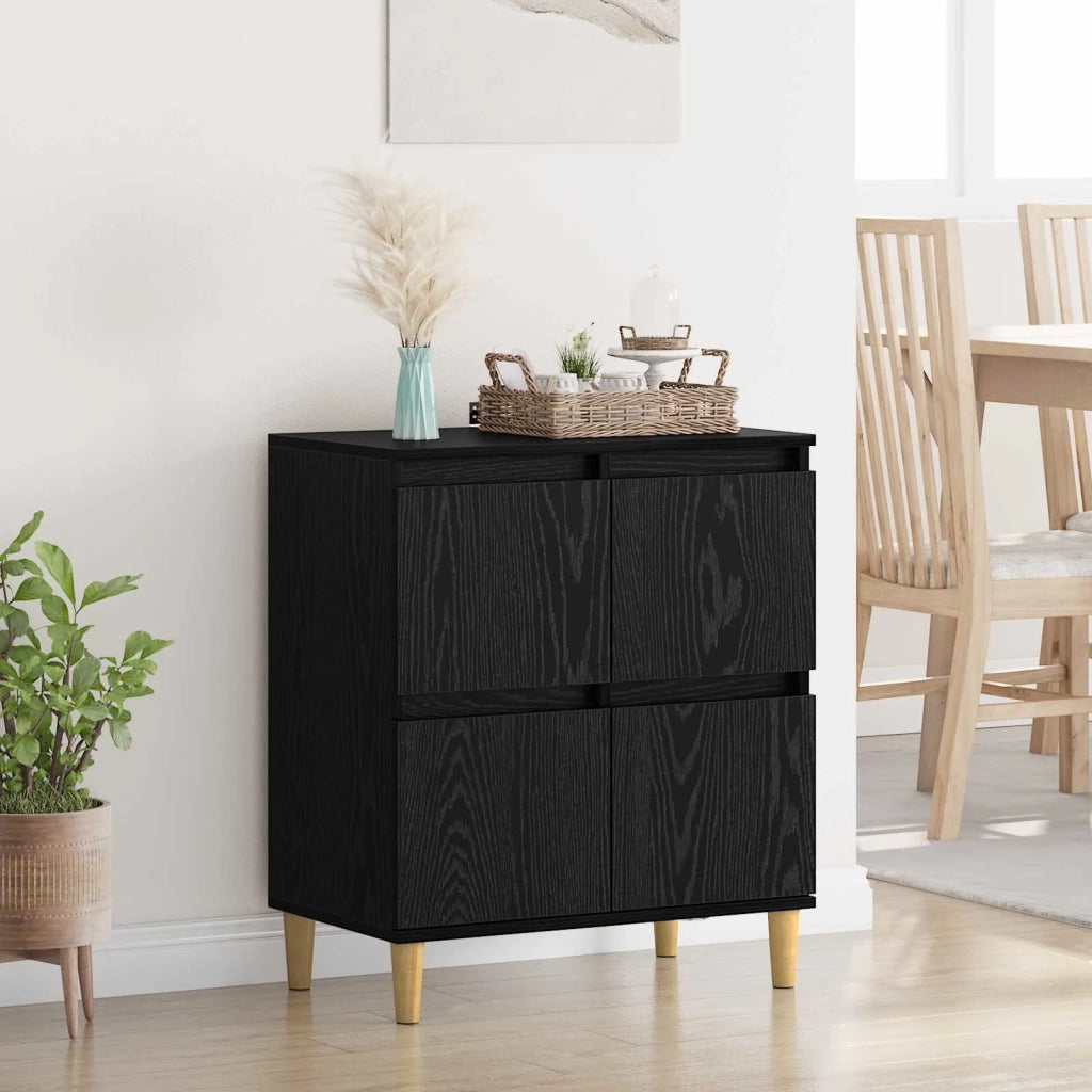 Credenza | Madia | Buffet da pranzo | Armadio da pranzo Rovere Nero 60 x 35 x 70 cm Legno multistrato