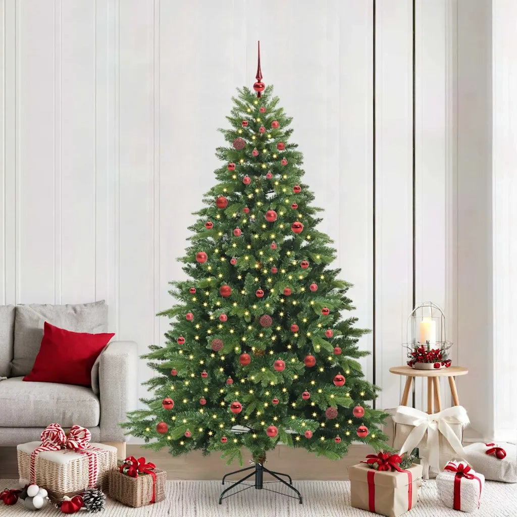 Albero di Natale artificiale con 300 LED Verde 210 cm PE e PVC