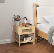 Comodino in legno con cassetto e ripiano 40 x 40 x 48,4 cm