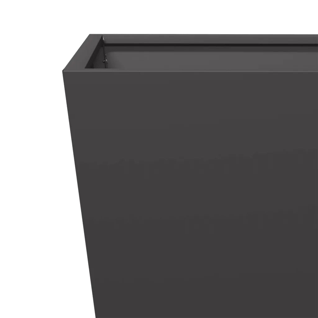 2 pz Fioriere | Cassetta per fiori | Vaso da Giardino Nere 50x50x50 cm in Acciaio