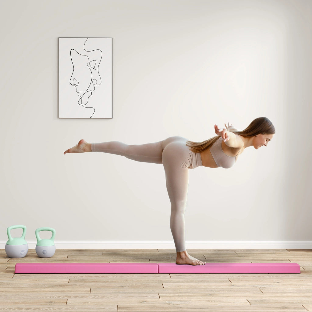 Trave di equilibrio pieghevole da 236 cm, trave da ginnastica portatile, trave di equilibrio antiscivolo, trave per ginnastica ed equilibrio fino a