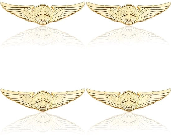 Accessorio da costume a forma di ala - 4 pezzi - 2x7cm - Spilla con design di aeroplano - Utilizzabile per carnevale