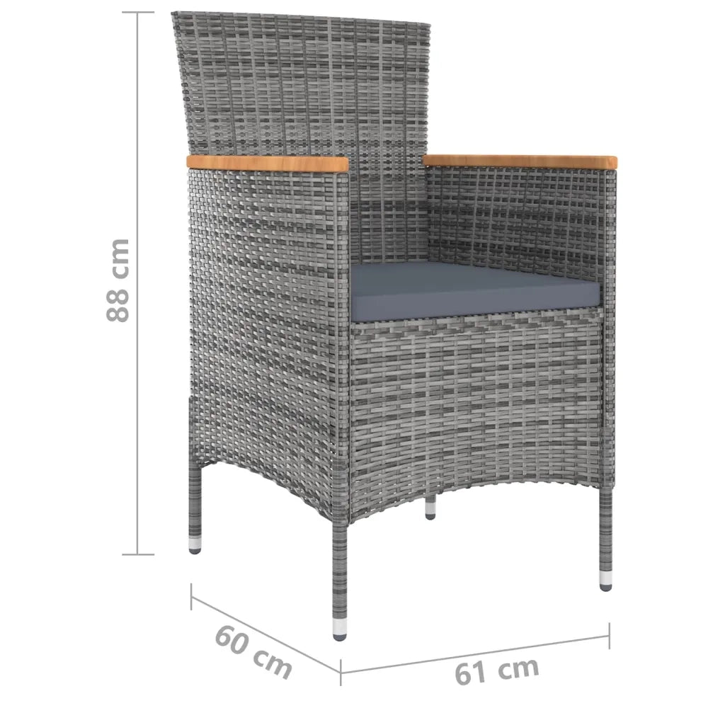Set da Pranzo per Giardino 7 pz con Cuscini Grigio 3103585
