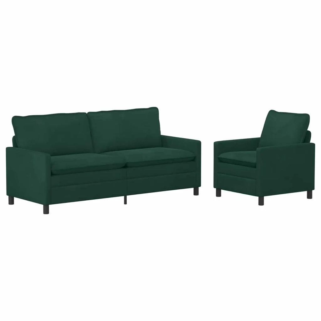 Set di divani 2 pcs Verde Scuro Velluto 3417111