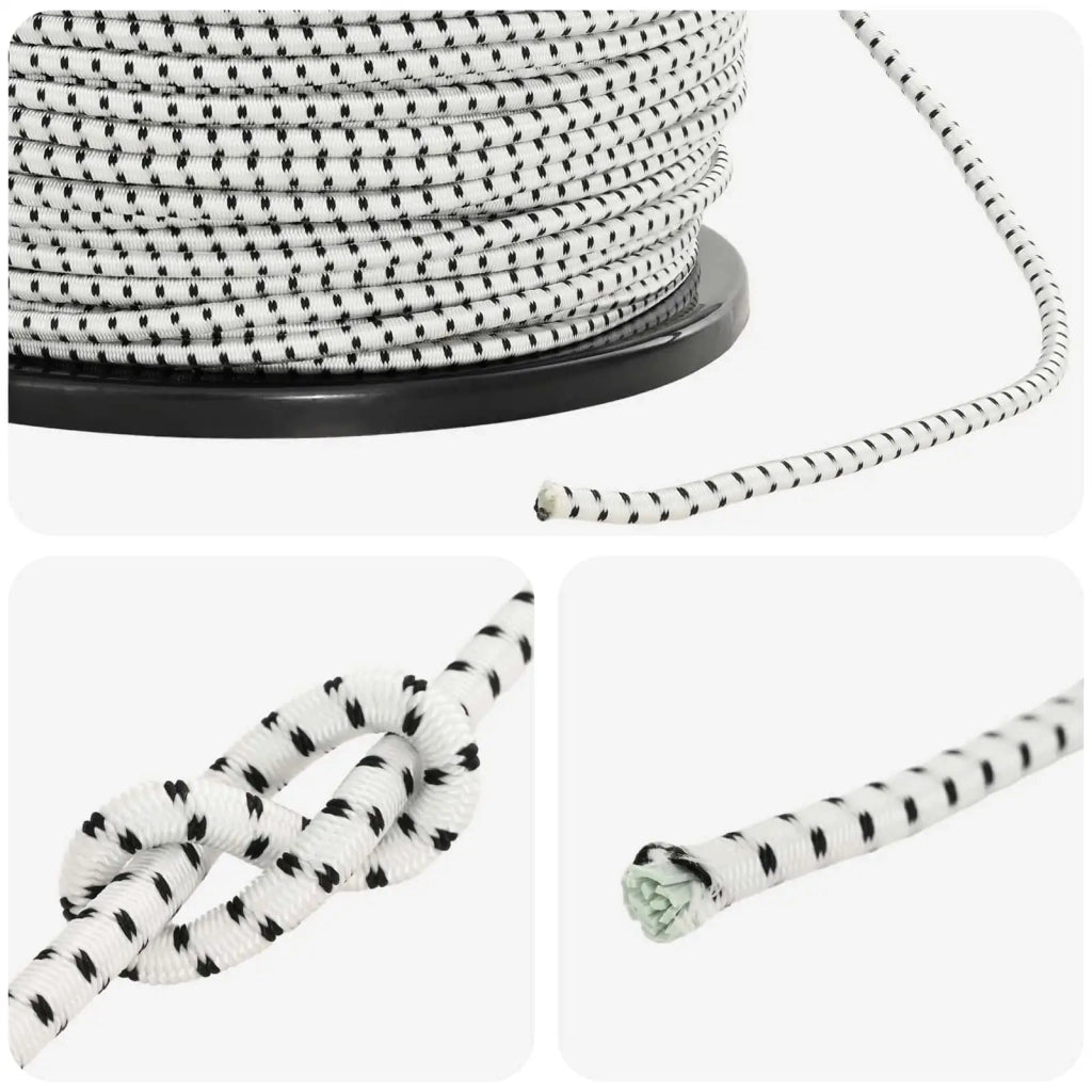 Corde Bungee 6 mm Nero e Bianco PP e gomma 42047645