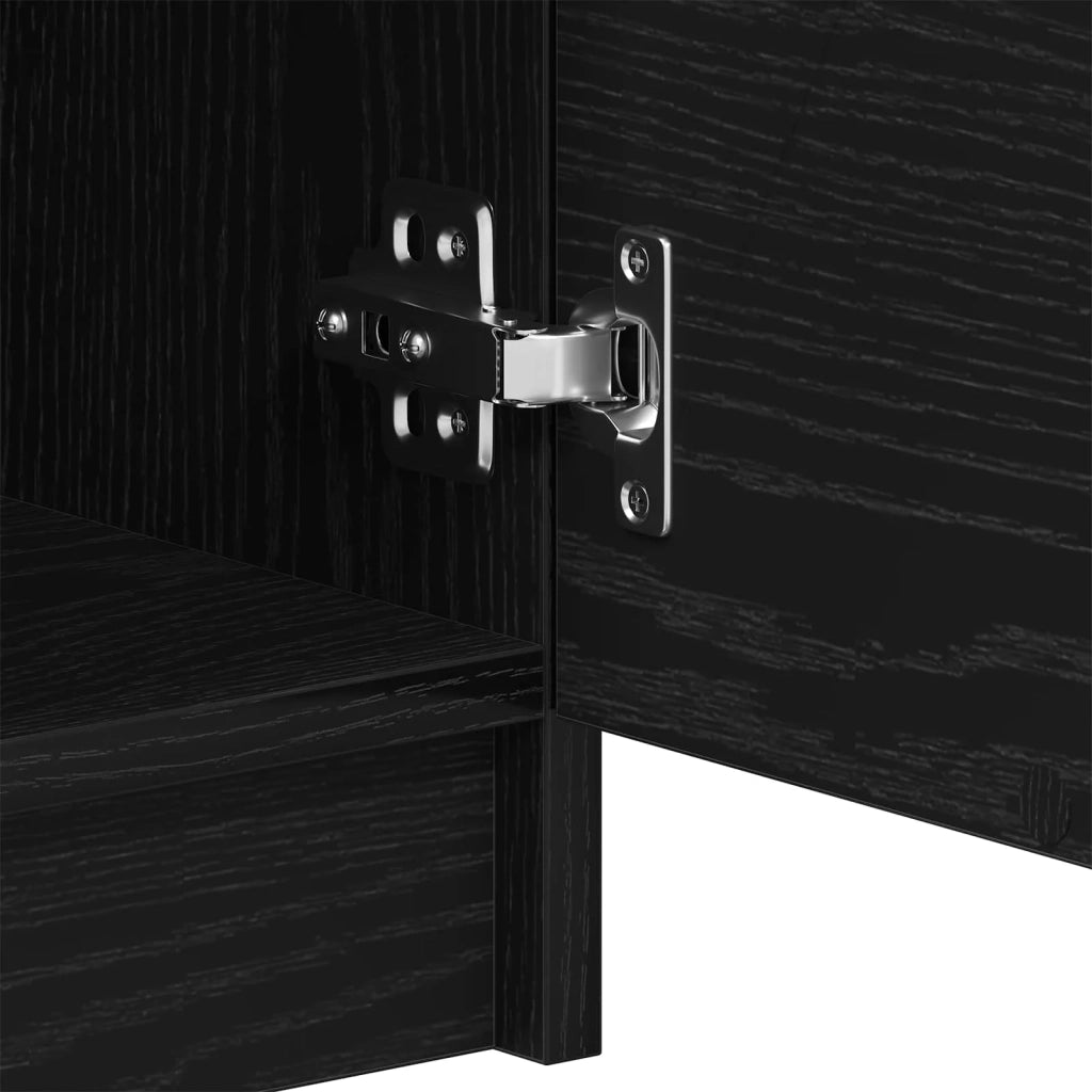 Credenza | Madia | Buffet da pranzo | Armadio da pranzo Rovere Nero 60 x 30 x 70 cm Legno multistrato