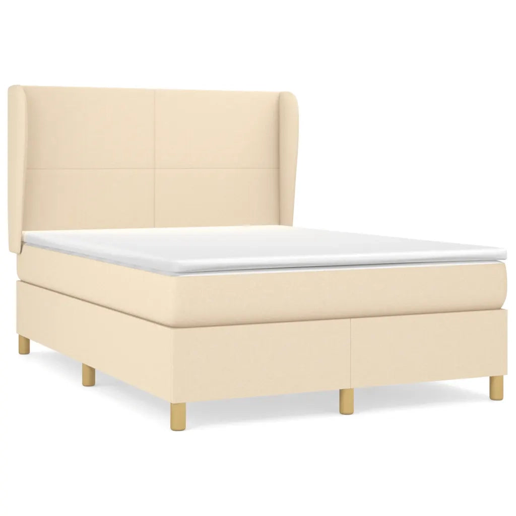 Giroletto a Molle con Materasso Crema 140x200 cm in Tessuto